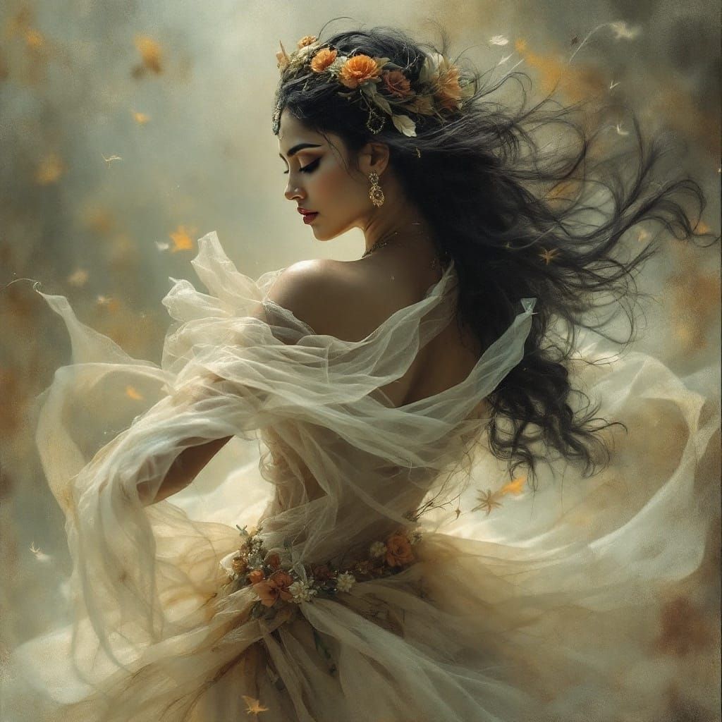 Indian Diva in Dreamlike Artistic Portrait