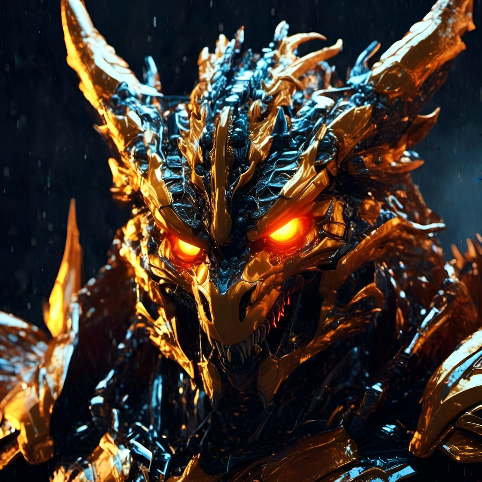 Neon Dragonscale Charizard Transformer Portrait