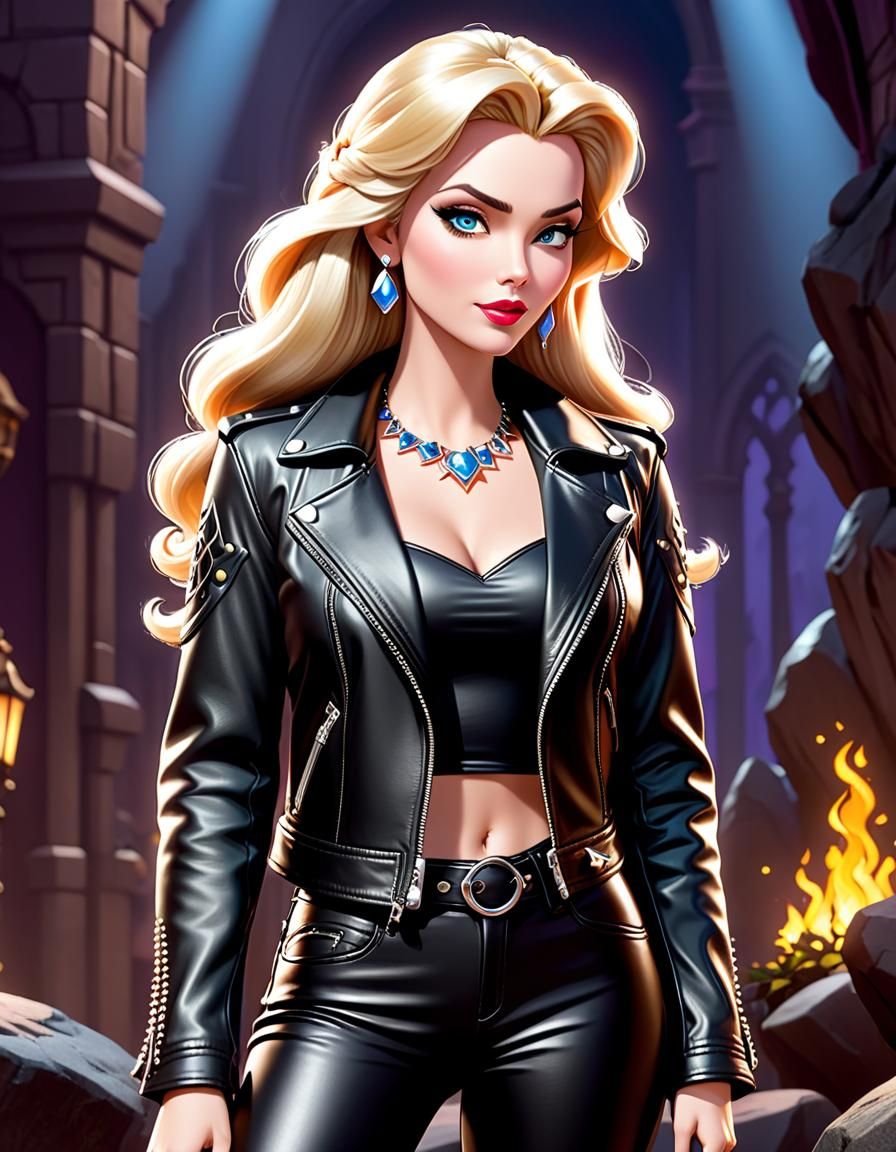 Aurora as Rock Girl in Leather