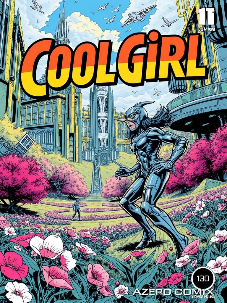 CoolGirl vs Metalman: Comic Book Cover Art