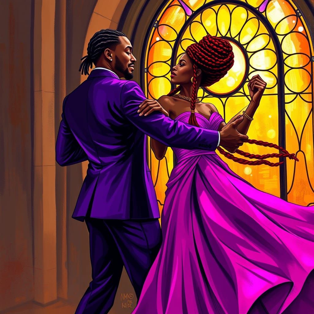 Vibrant Dance of Joy in Painterly Style