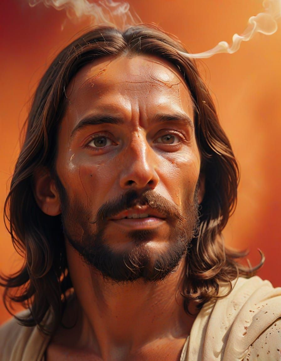 Surreal Jesus Portrait in Don Martin Style