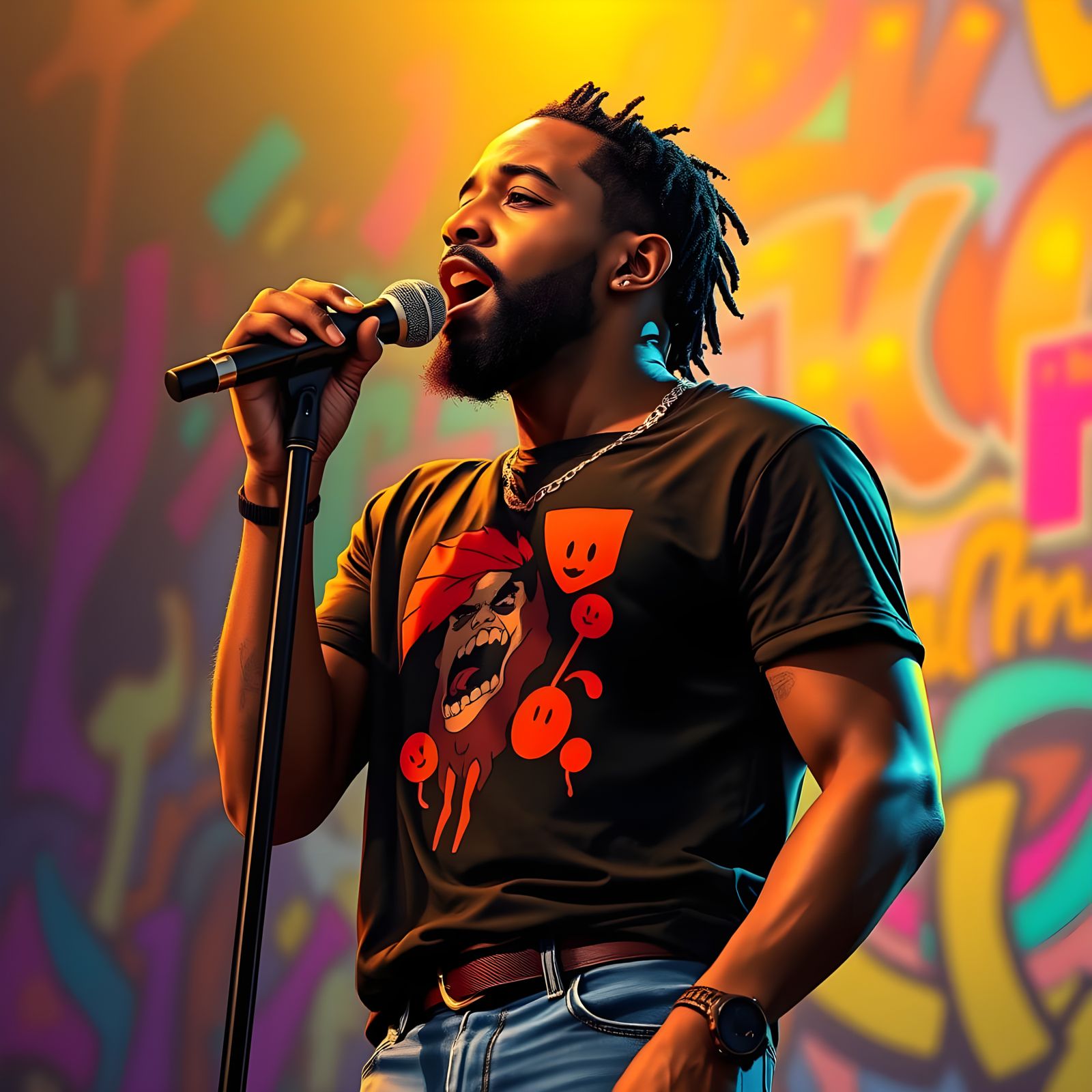 Kendrick Lamar Performs with Vibrant Energetic Style