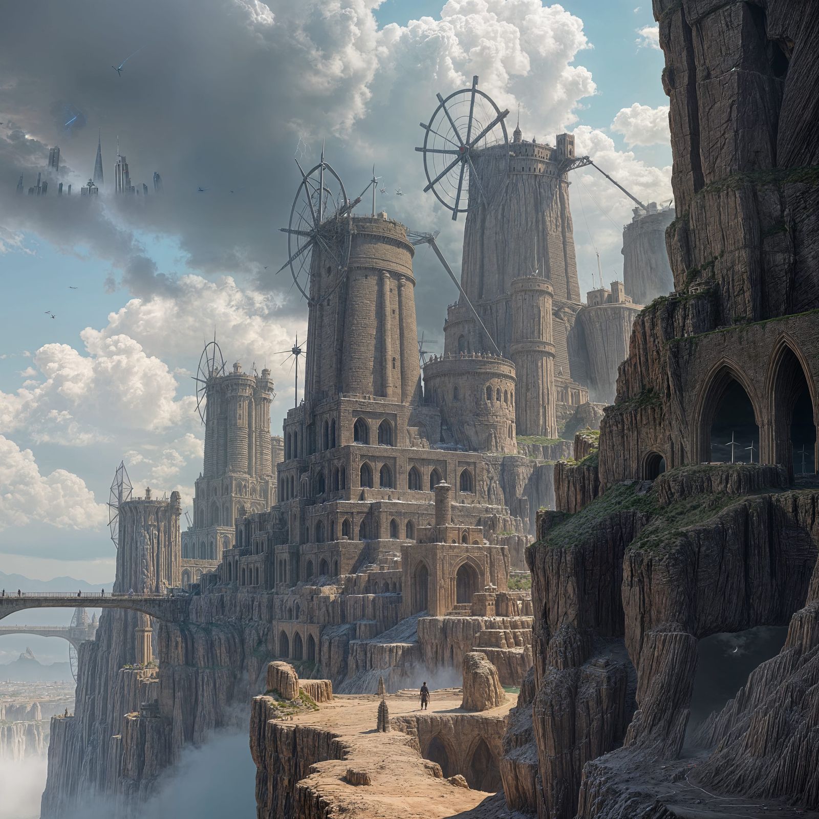 Azrakûn: City of Winds in Dark Fantasy Style