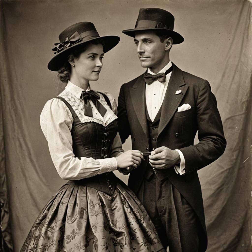 Woman in Formal Wear Embraced by a Man