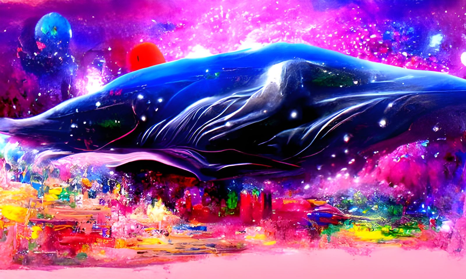Cosmic Whale in Space: Surreal Digital Art