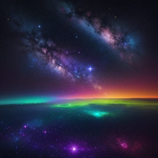 Cosmic Stars in a Panoramic Digital Painting