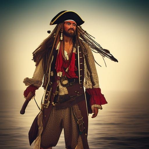 Hyperrealistic Pirate Portrait in Cinematic Style