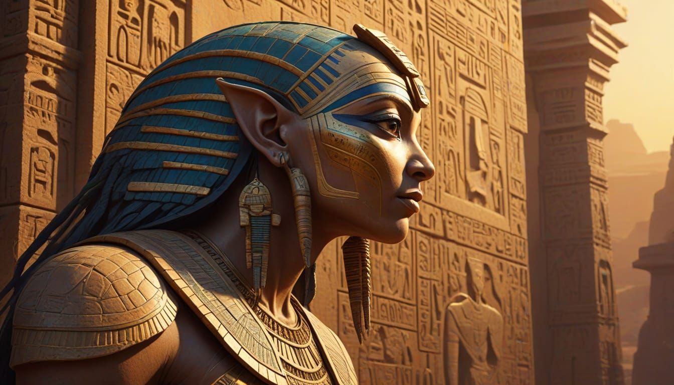 Scaly Aliens Influencing Ancient Egypt in Detailed Concept A...