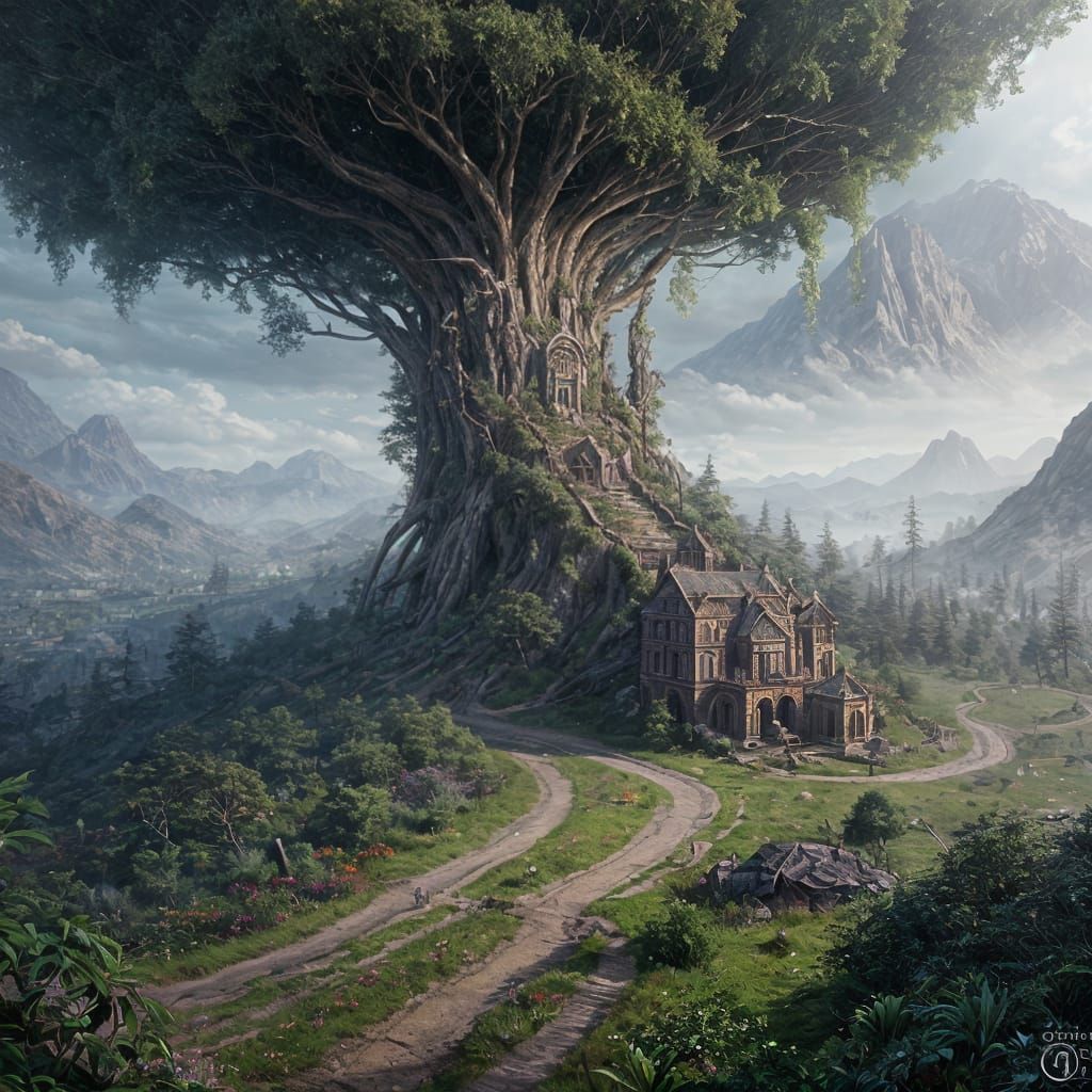 Fantastical Bicycle in Detailed Matte Painting