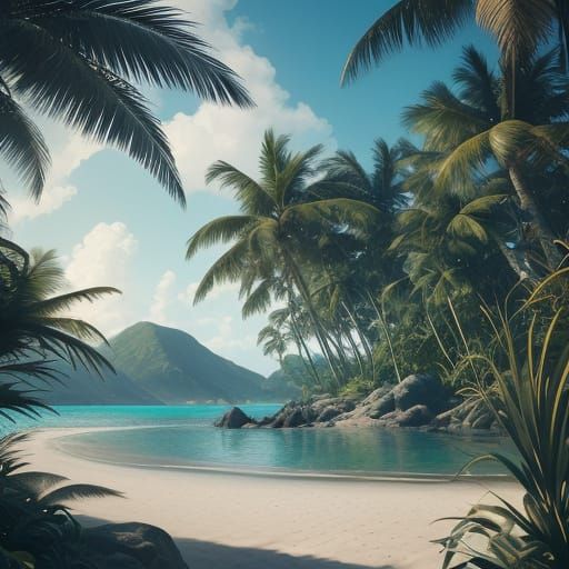 Ethereal Mermaid Plays Piano on Sunny Beach