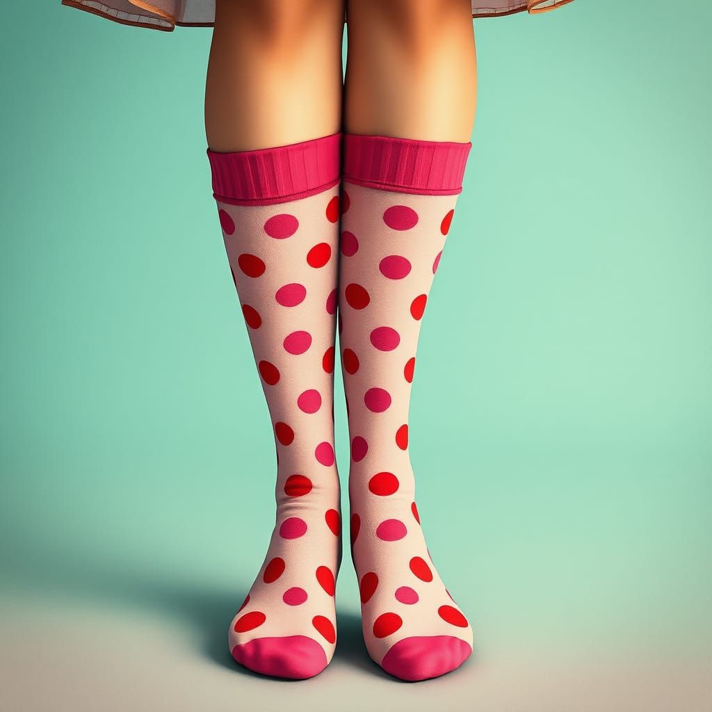 Polka Dot Socks: Whimsical Art Inspired by Dreamy Watercolor...
