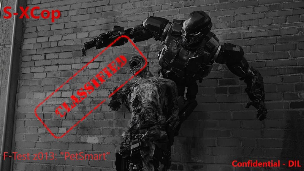 Futuristic Robot Pet Store: Classified Leak in Film Style