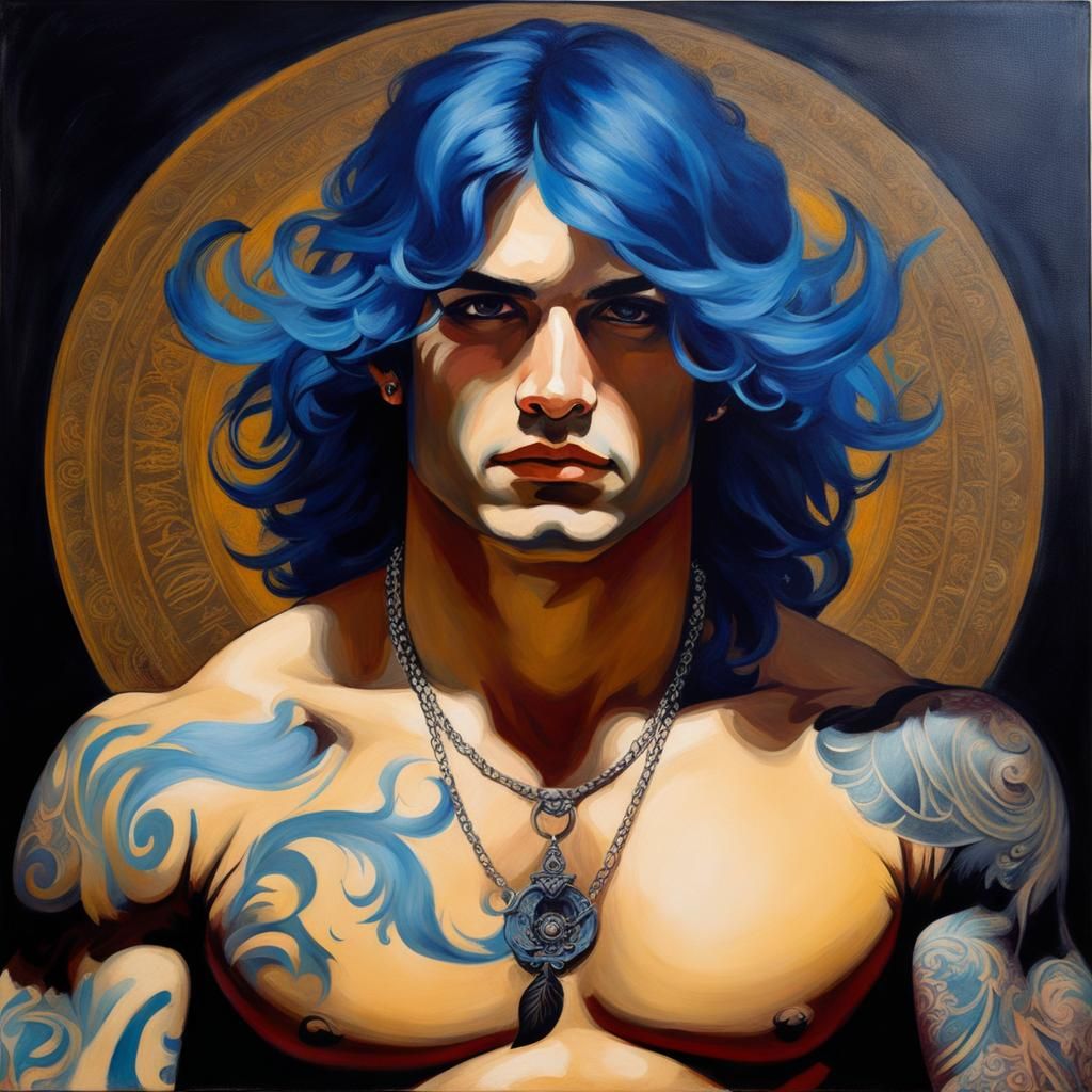 Gothic Male Portrait in Goya Acrylic Style