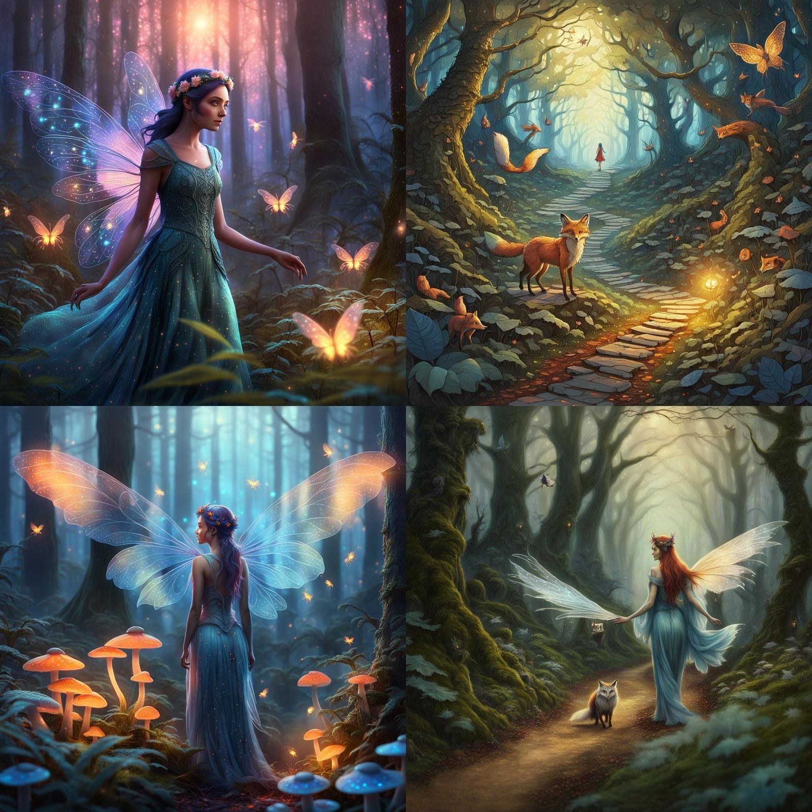 Fantasy Fairy's Journey with Magical Companions