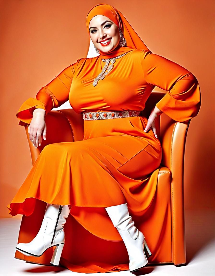 Beautiful Woman in Hijab: Pop Art Fashion Portrait