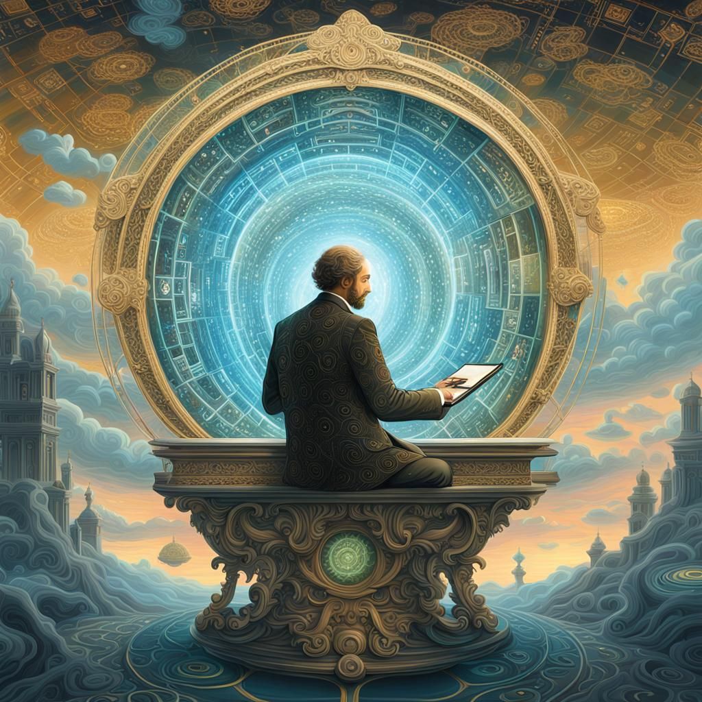 Digital Philosopher: Rococo Meets Future in Digital Painting