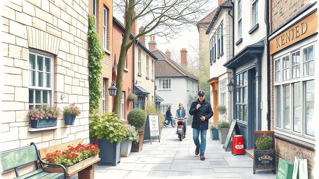 English Scene in Colour Watercolor Style