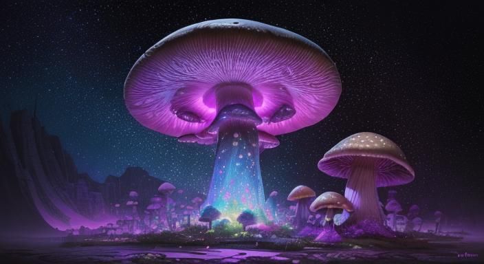 Mushroom Unlocks Stars in Graffiti Splash Art