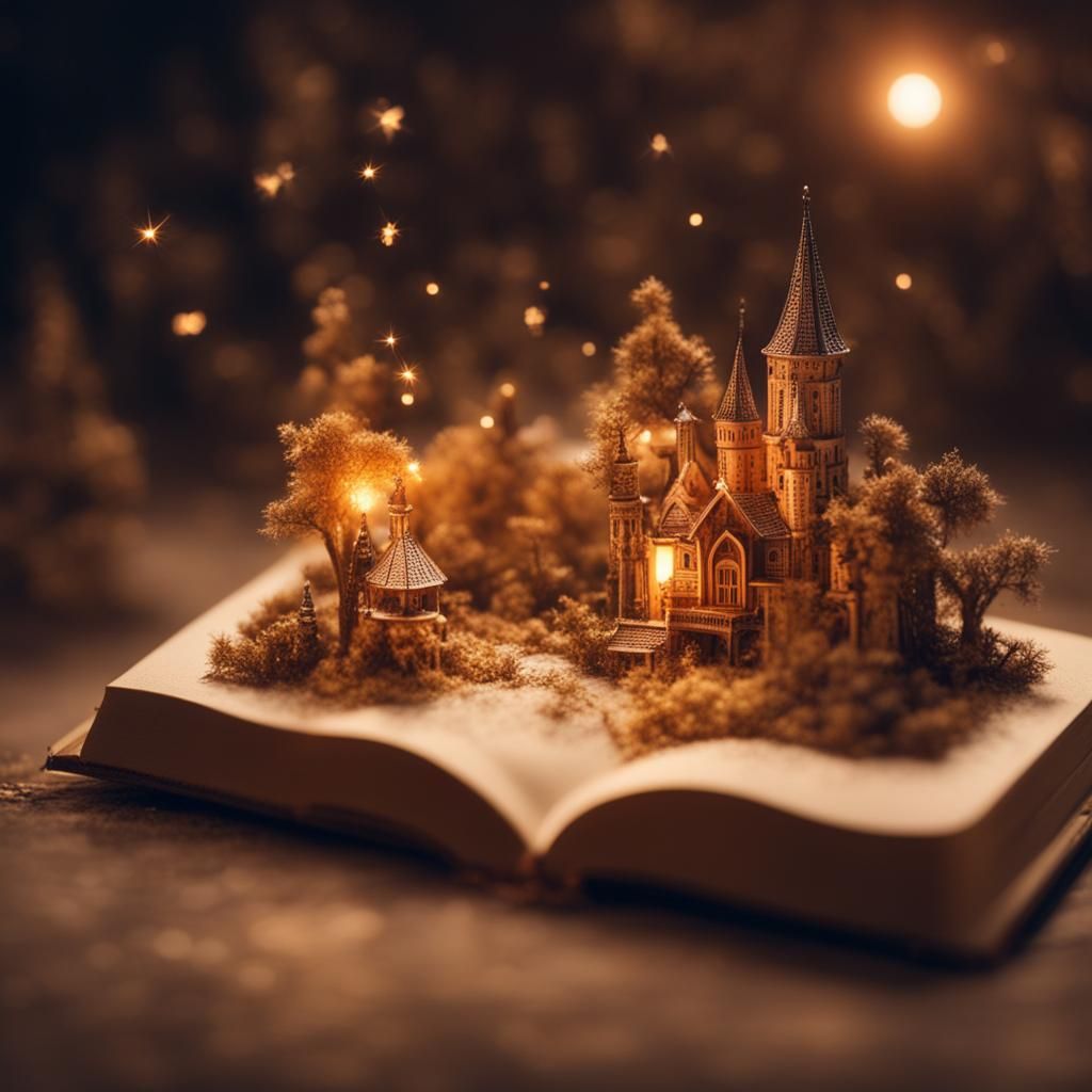 Magical World Revealed Within an Open Book