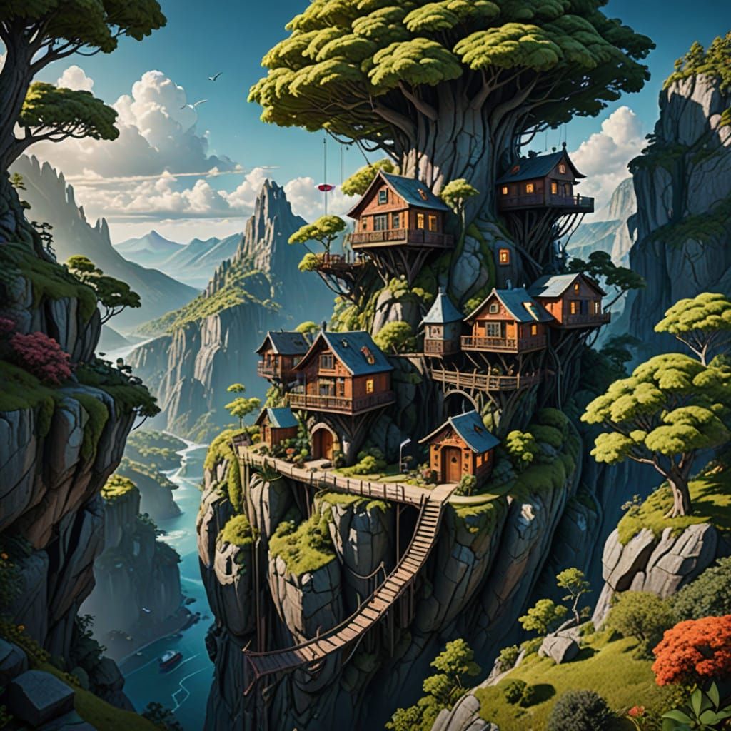 Airy Cliff Villages in Harmony with Nature