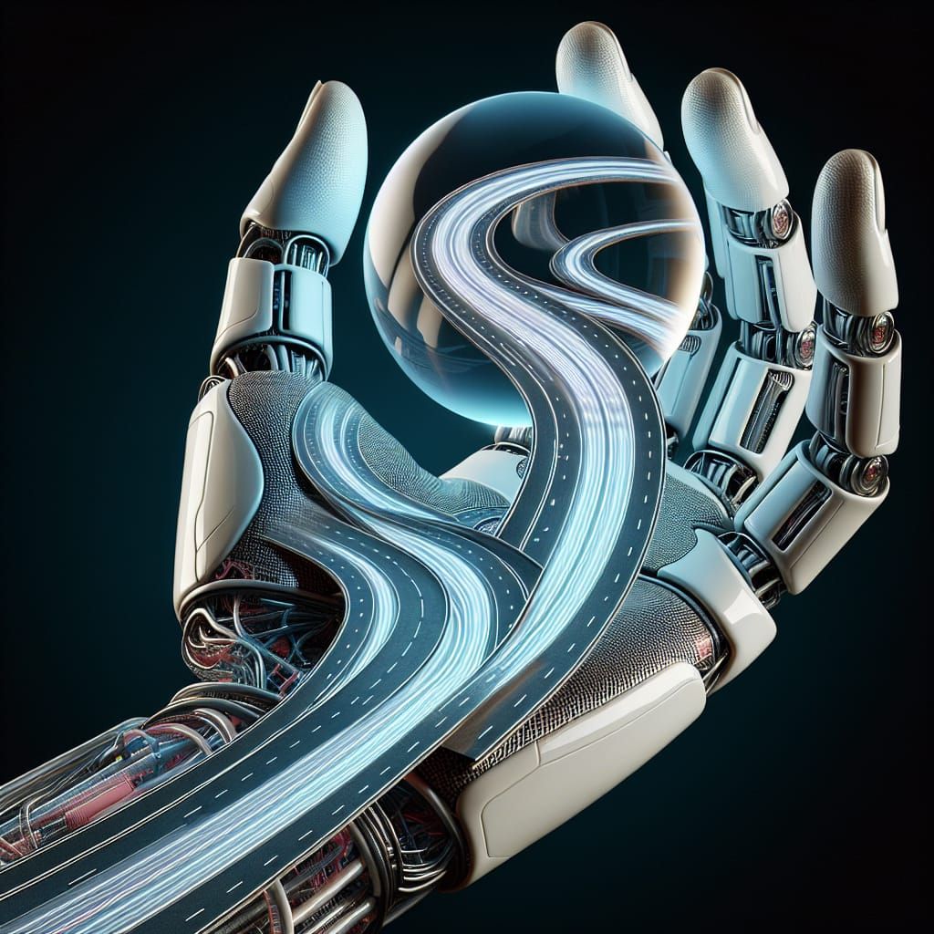 Synthetic Arm Highway in Surreal Futuristic Style