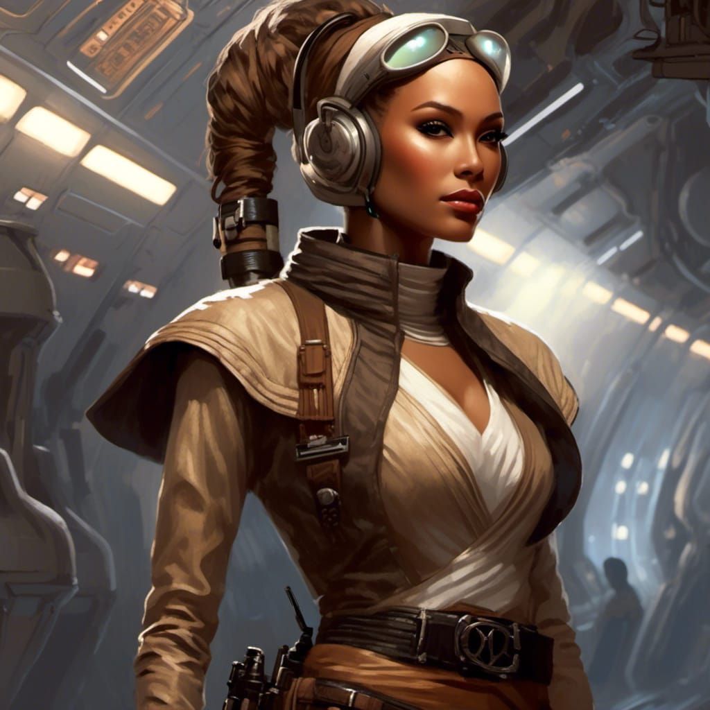 Twi'lek Smuggler in Space Aboard Starship