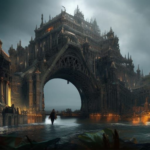 Epic Cinematic Digital Matte Painting of a Crazy Scene