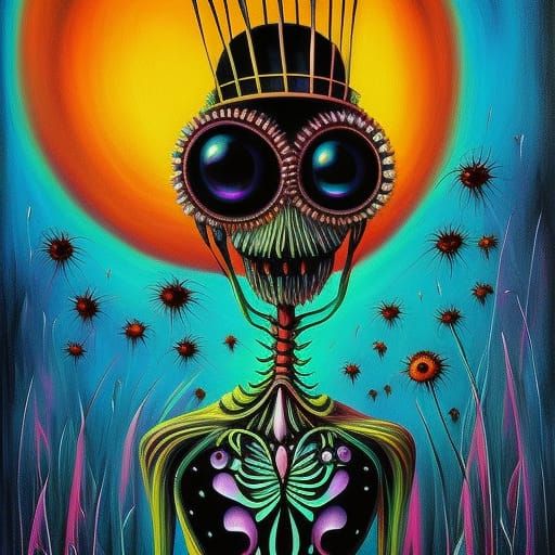 Creepy Bug in Comic Book Art Style