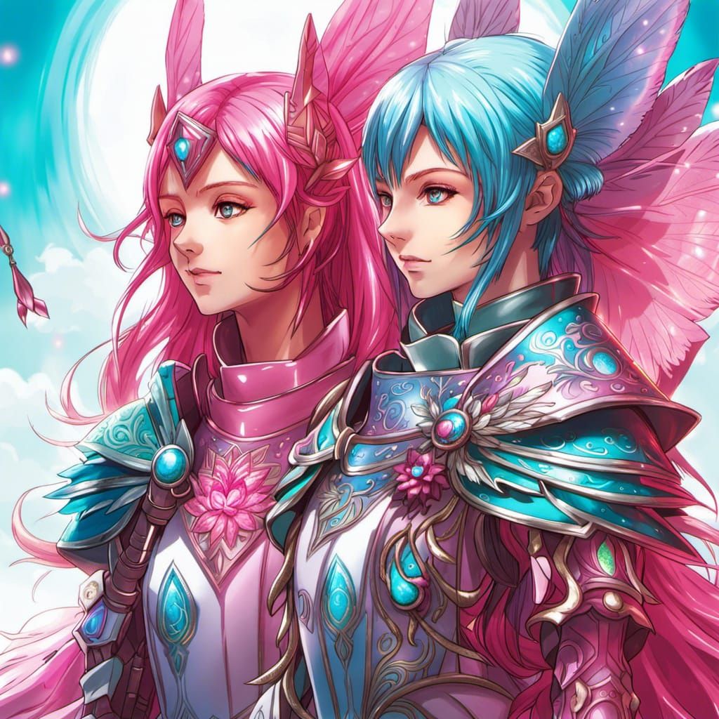 Fairy Knights in White Forest, Anime Portrait