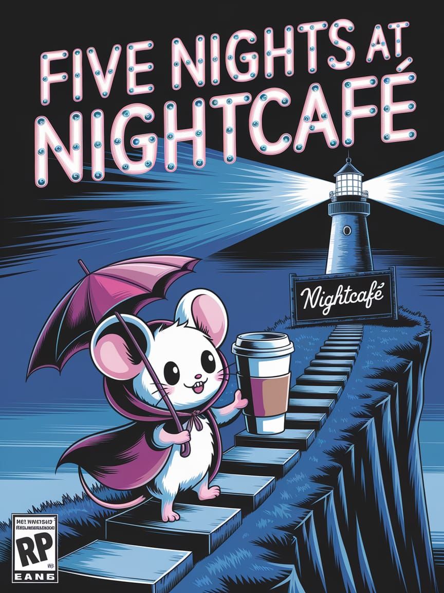 Kawaii Mouse on a Stormy Night: Video Game Art
