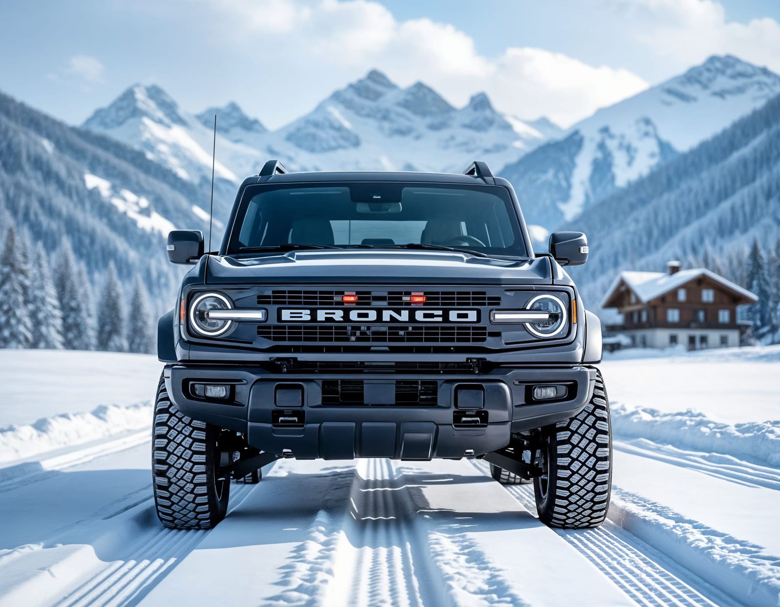 Modern Ford Bronco Cinematic Shot in Swiss Alps