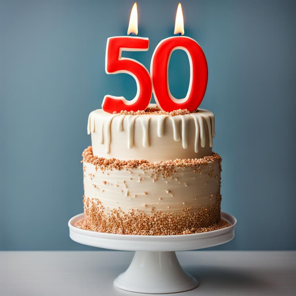 Festive 50th Birthday Cake with Candles
