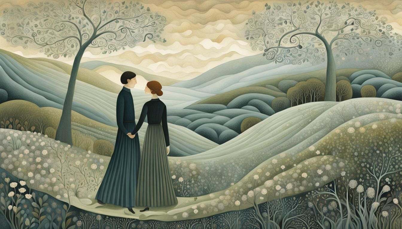 Ethereal Figures in a Dreamlike Mindscape Concept Art