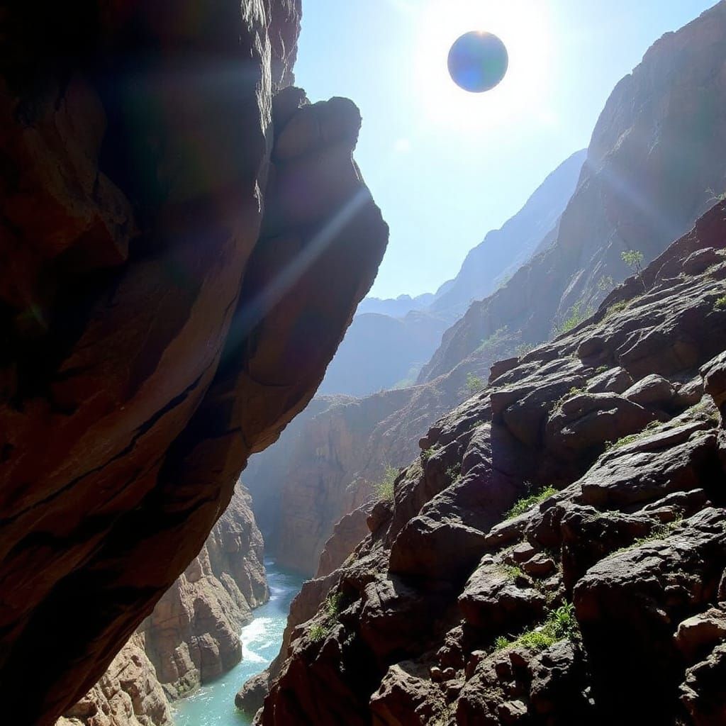 Magical Canyon Under a Black Sun