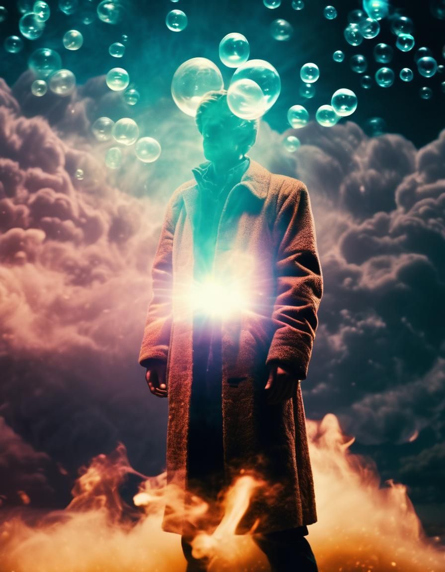 Sci-Fi Brain Fire Silhouette in Cinematic Style