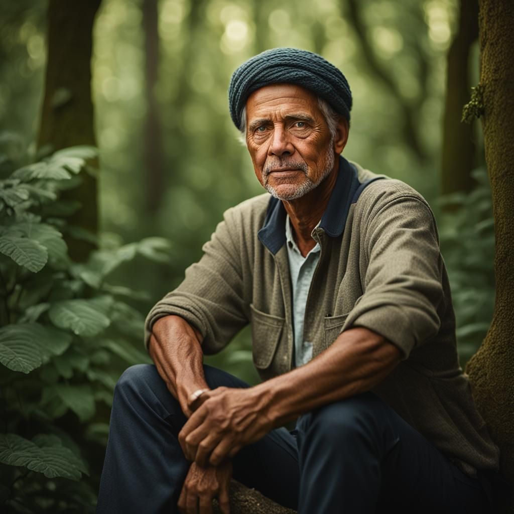 Serene Forest Portrait in Natural Light