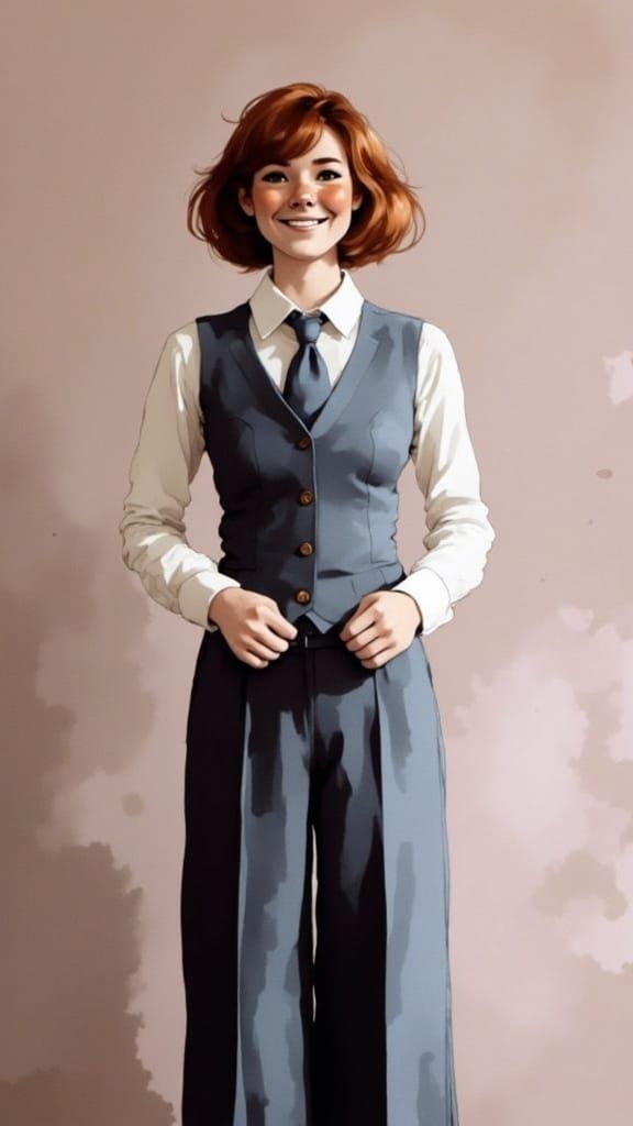 Fox-girl Vixen wearing a suit