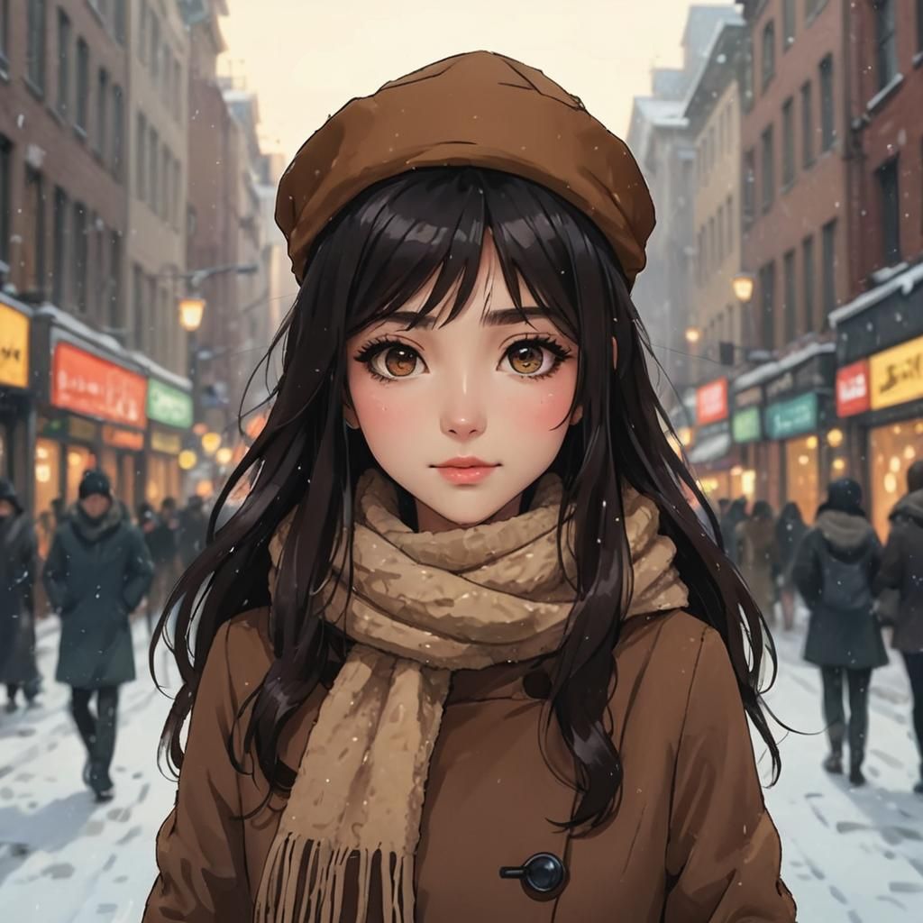 Vibrant Anime Portrait of a Young Woman