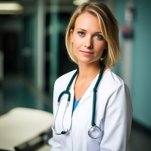 Blonde Nurse in Hospital ICU