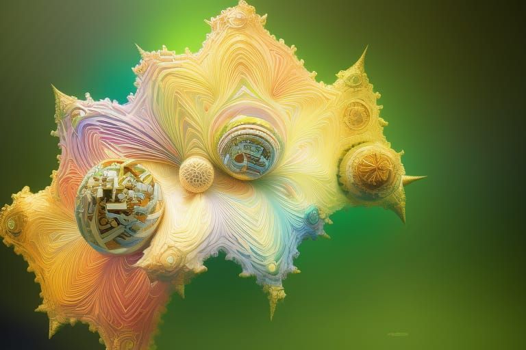 Geometric Abstract: Intricate Fractal Digital Art