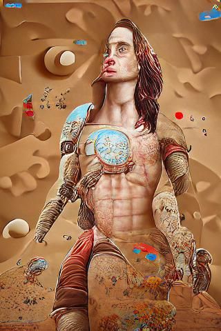 John Carter of Mars: Howard Finster Oil Painting