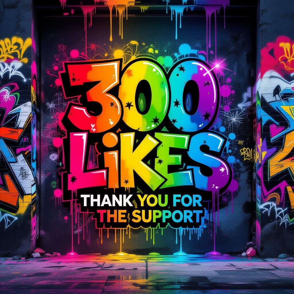 Graffiti Wall with Neon Accents as Photorealistic Art