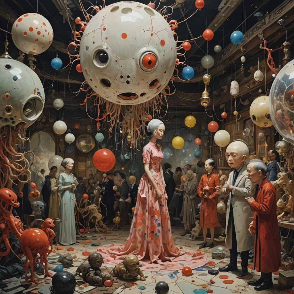 Surreal Political Horror Art with Uncomfortable Tensions