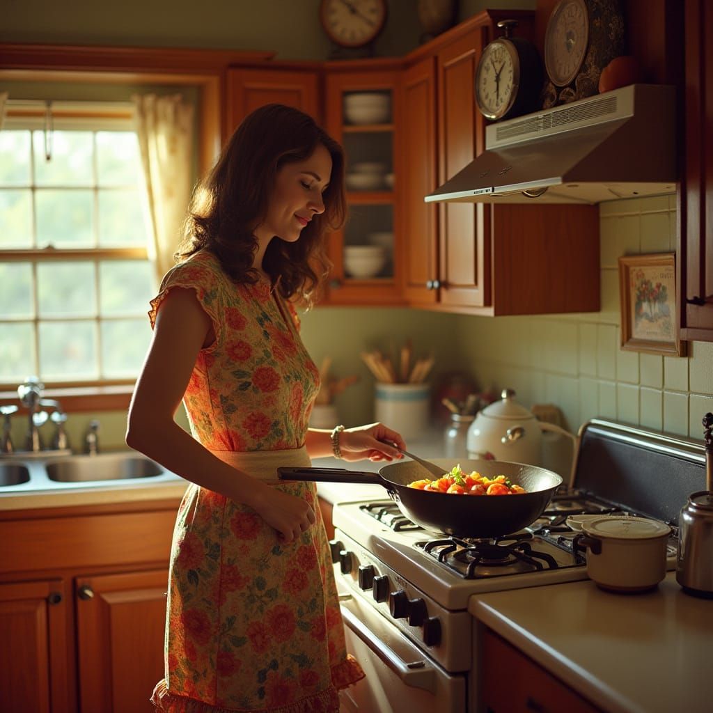 Karen Fairgate's Cozy 1970s Kitchen in Warm, Inviting Style