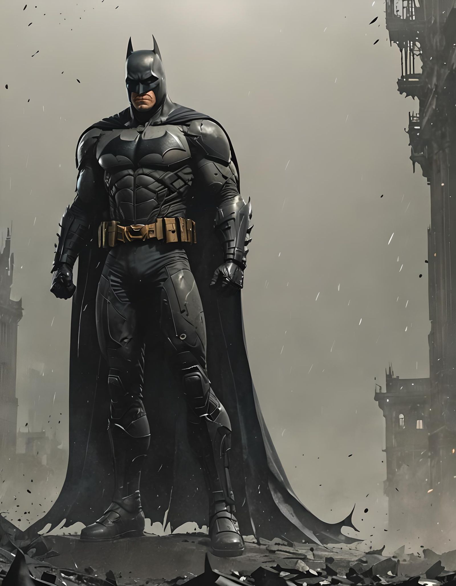 Batman Splash Screen in Detailed Matte Painting Style