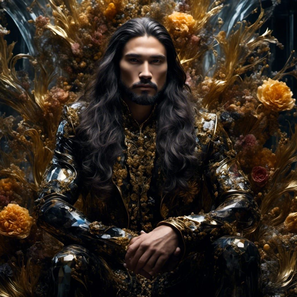 Elven King in Geometric Glass Style