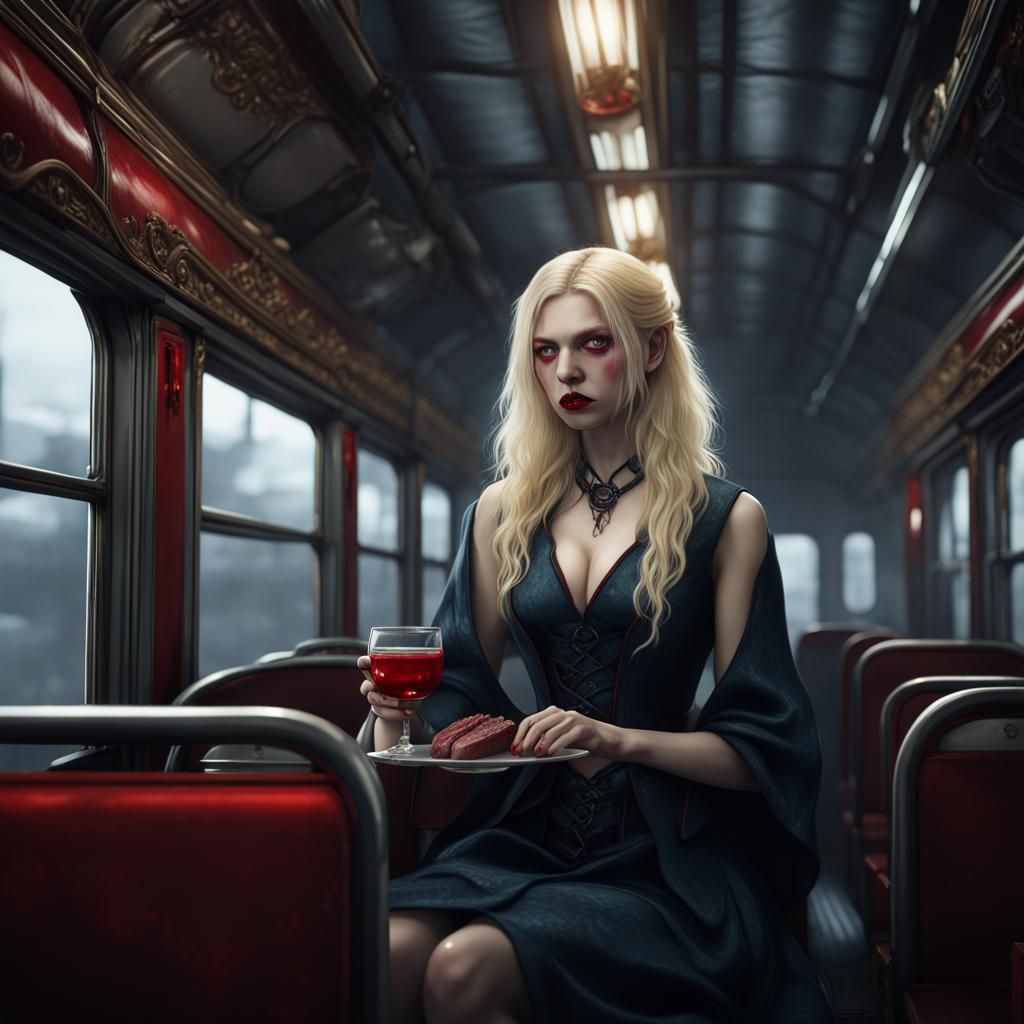 Vampire Woman in Japan, Detailed Matte Painting