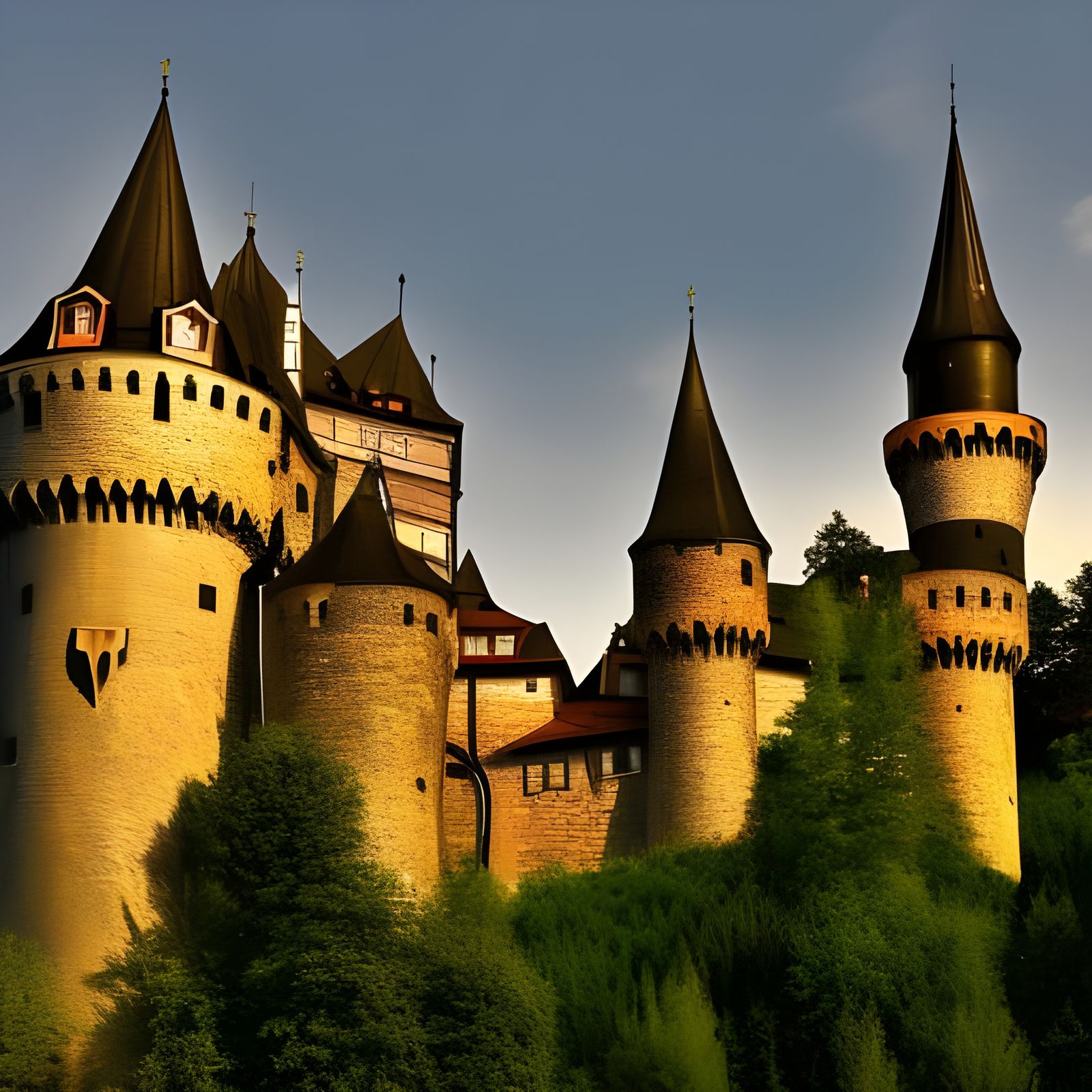 Bavarian Fantasy Castle at Sunset