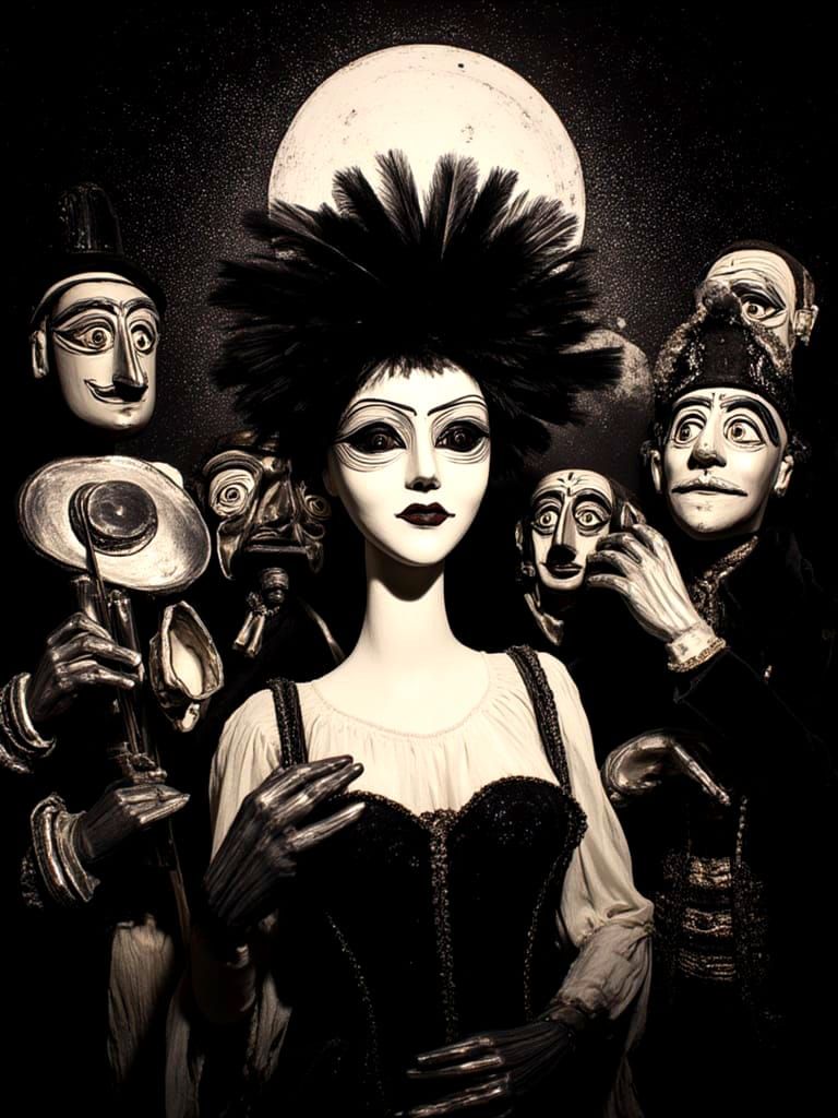 Dramatic Berlin Cabaret Poster: Weimar Expressionism Style